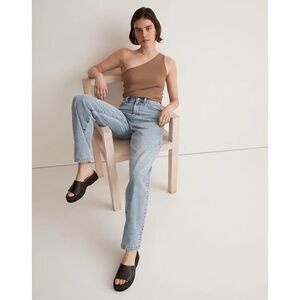 Madewell Supima Rib One-Shoulder Tank in Stable/brown